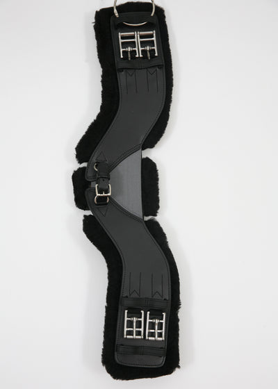 Total Saddle Fit Stretchtec shoulder relief english dressage girth with black fleece liner