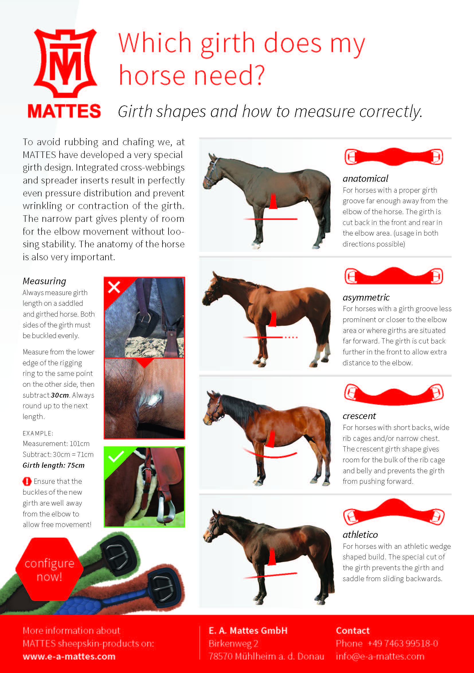 EA Mattes Girth Western Cinch - Anatomic